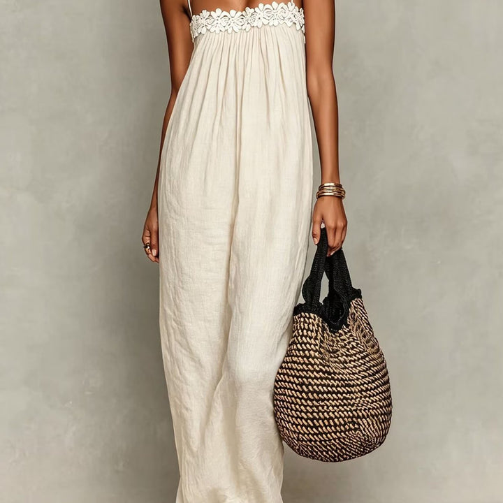 Abito Cami Estivo Casual da Donna con Pizzo a Rete