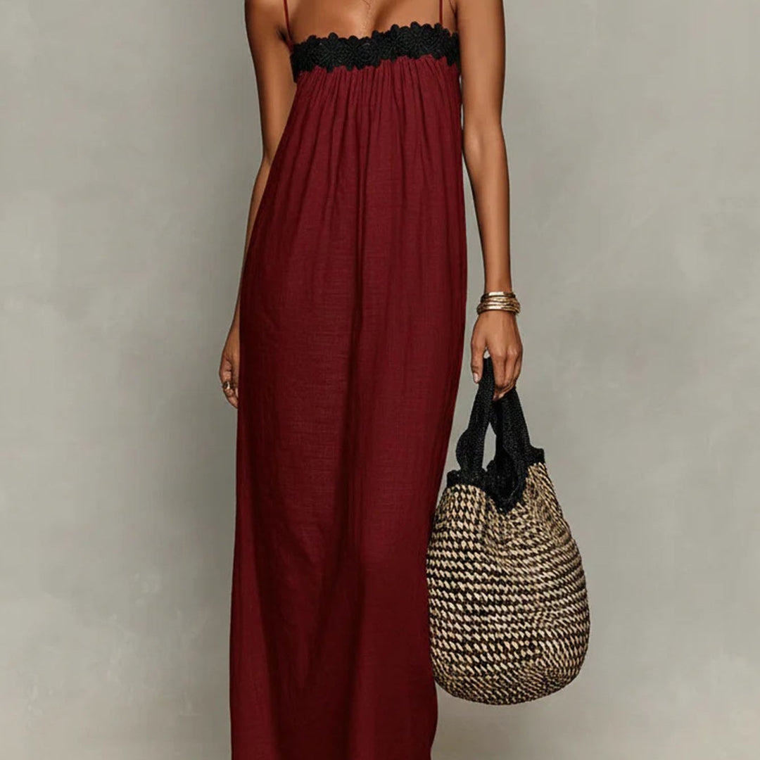 Abito Cami Estivo Casual da Donna con Pizzo a Rete