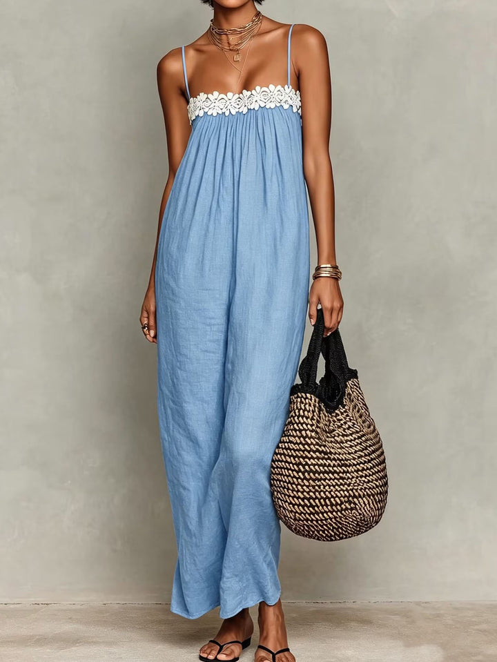 Abito Cami Estivo Casual da Donna con Pizzo a Rete