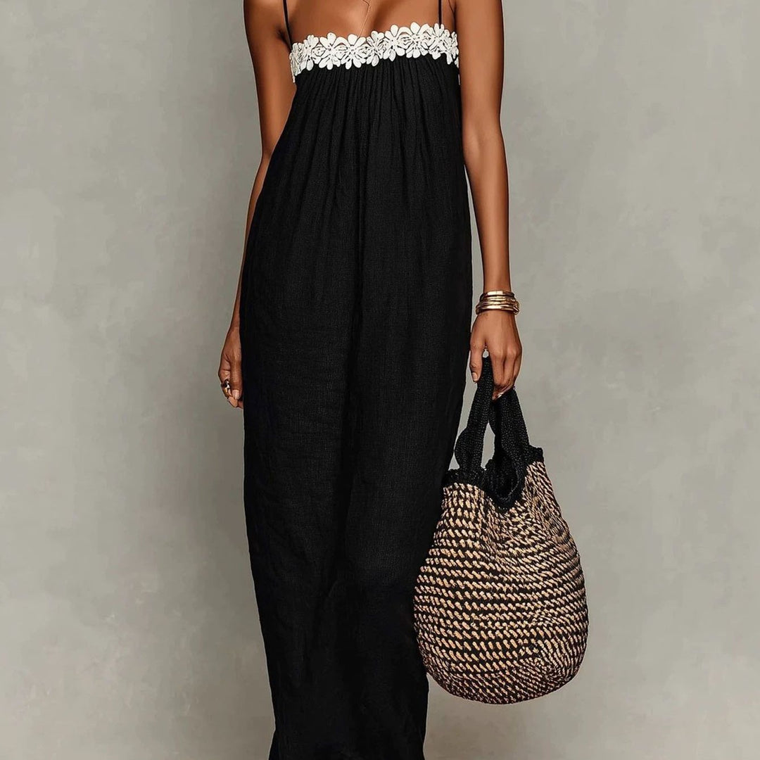 Abito Cami Estivo Casual da Donna con Pizzo a Rete