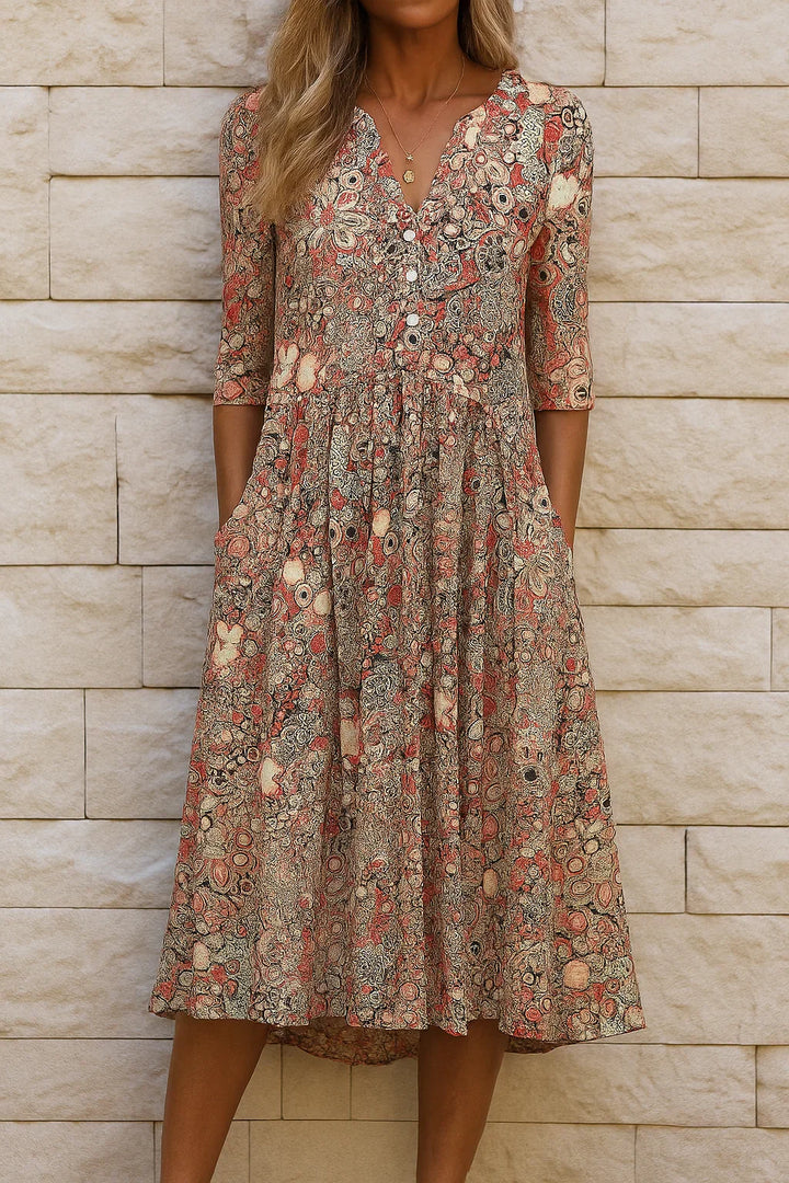 Harlow | Elegante Abito Midi con Scollo a V