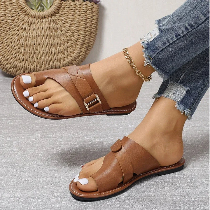 Sandali da Donna Casual Estivi per Spiaggia, Nuove Ciabatte Piane, Sandali Flip Flop con Clip per Dita, Sandali Romani con Fibbia, Pantofole per Donne