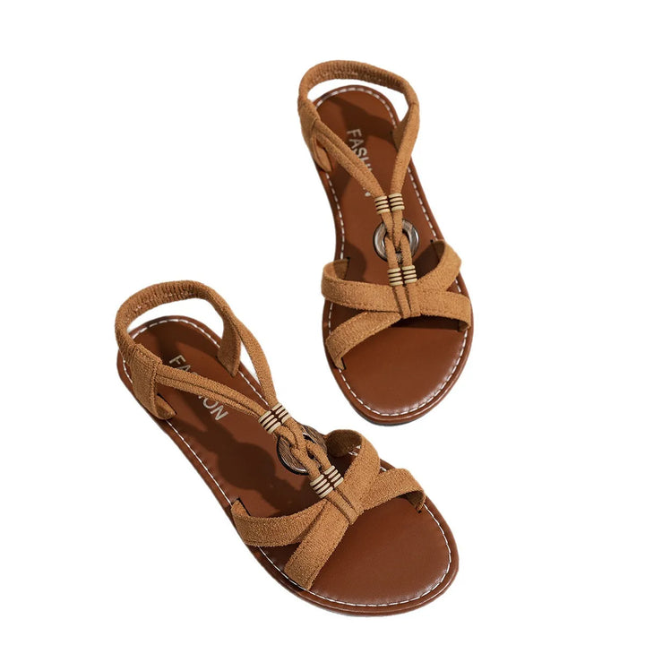 Sandali da Donna Stile Bohemia Sandali Estivi Donna Scarpe con Tacco Basso Suola Morbida Scarpe Antiscivolo Calzature Estive