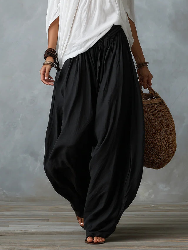 Top Bianco Off-shoulder e Set di Pantaloni Lantern Svasati