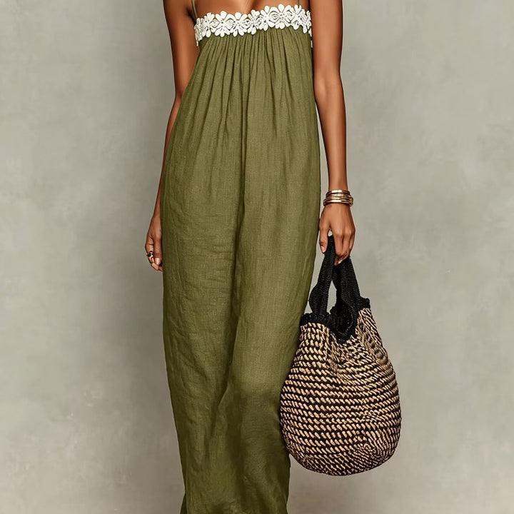 Abito Cami Estivo Casual da Donna con Pizzo a Rete