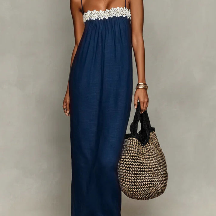 Abito Cami Estivo Casual da Donna con Pizzo a Rete