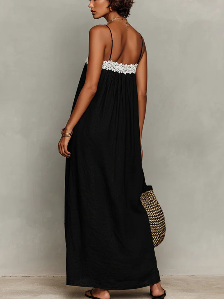 Abito Cami Estivo Casual da Donna con Pizzo a Rete