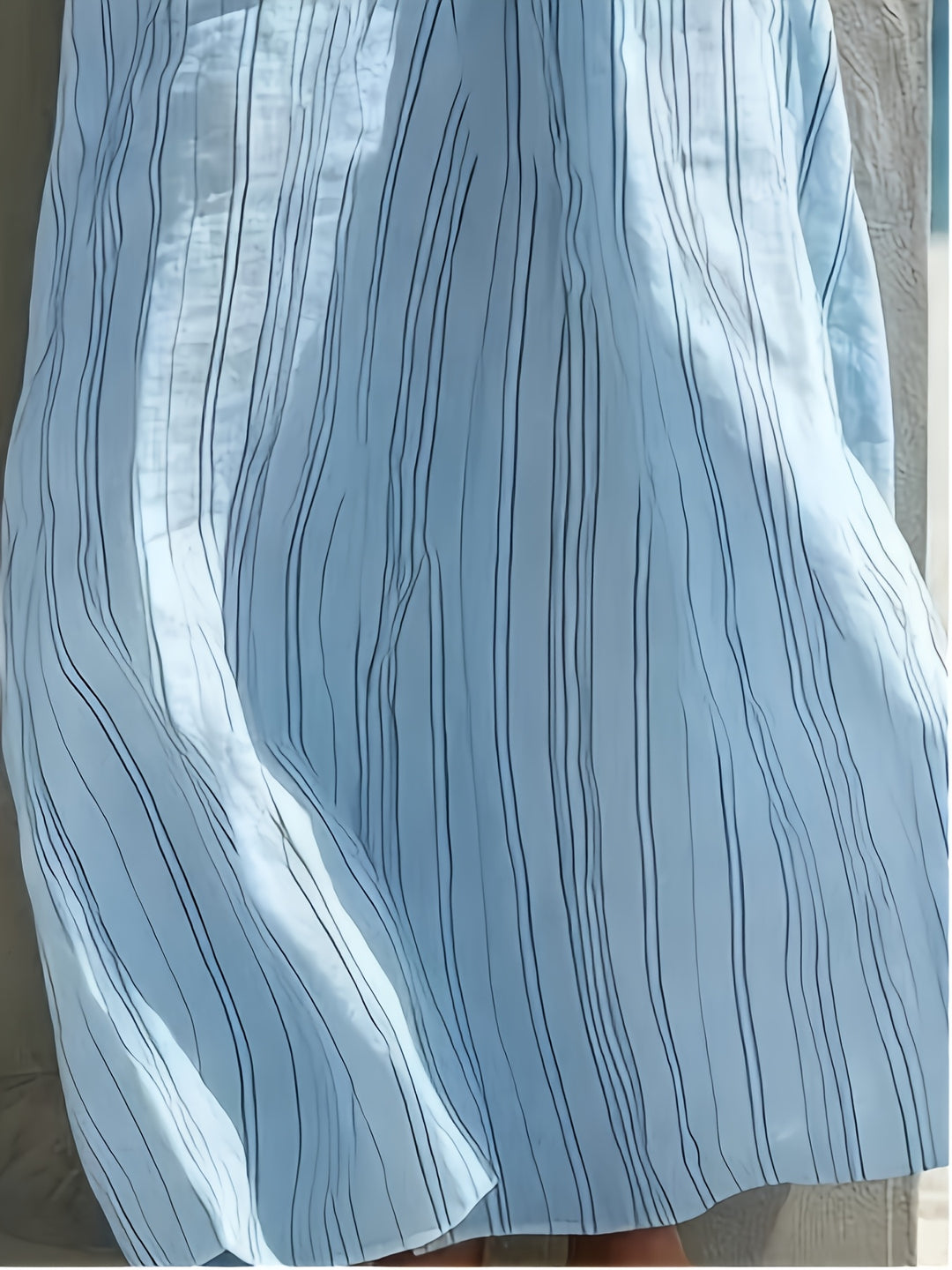 Abito Maxi in Lino a Righe da Donna - Senza Maniche con Scollo Quadrato - Abito a Linea con Tasche | Collo/Camelien Adatto per Vacanze al Mare, Abbigliamento da Resort | Abito Estivo Lungo e Fluttuante per Viaggi, Outfit Giornalieri | Abito Lavabile in La